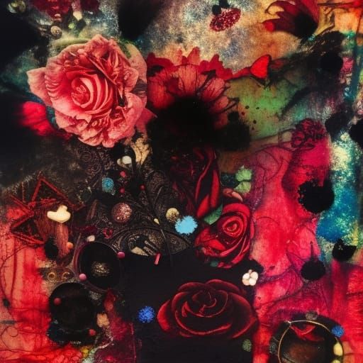 Gothic Surrealist Dreamscapes in Pastel Colors and Mixed Med...