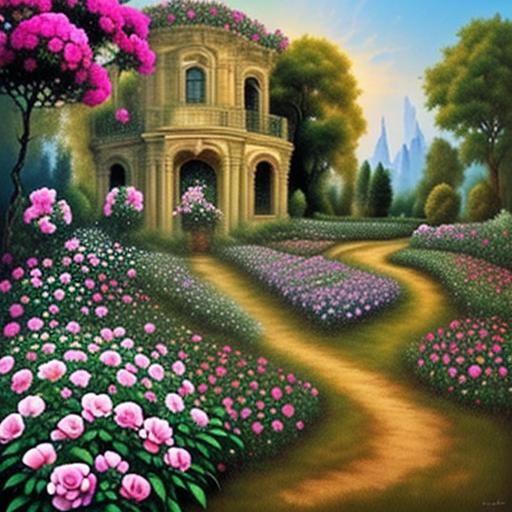Whimsical Cannabis Rose Garden