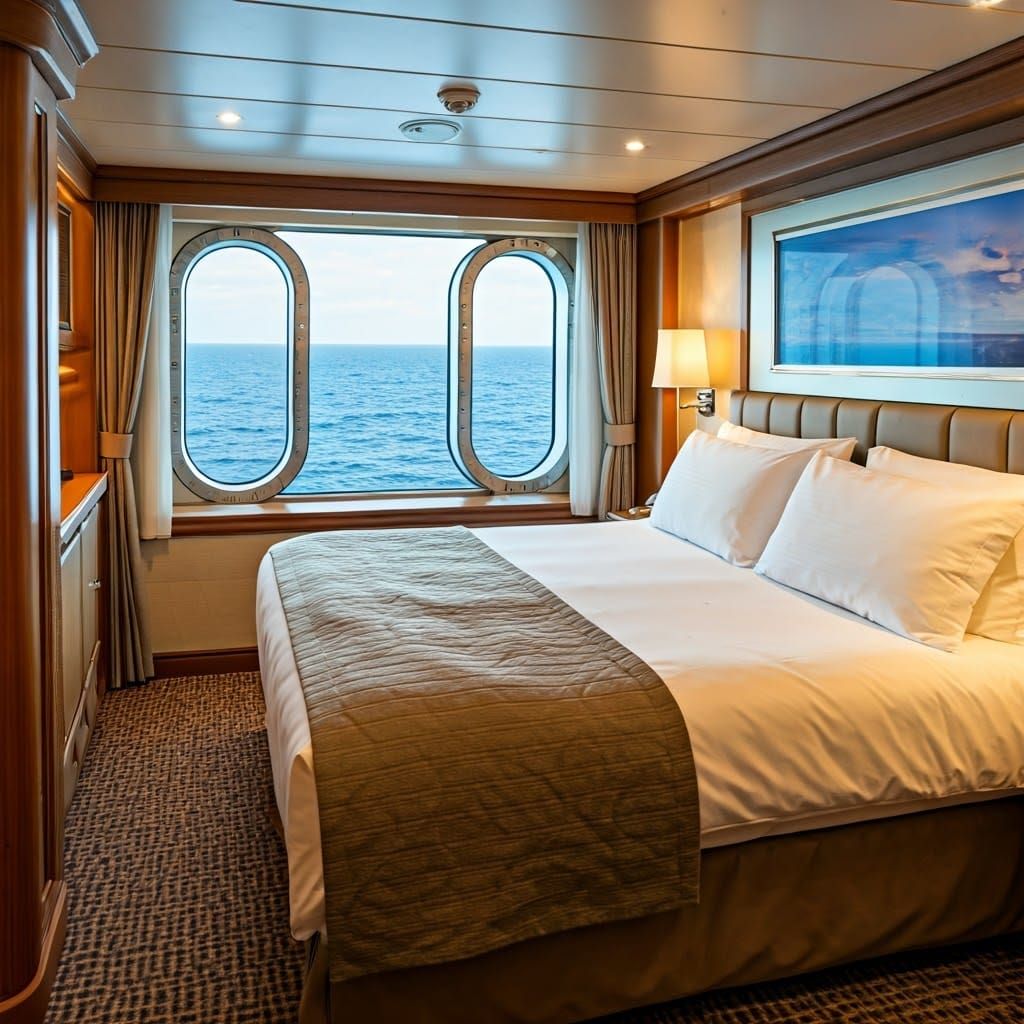 Luxurious Cruise Ship Cabin Interiors in Elegant Style