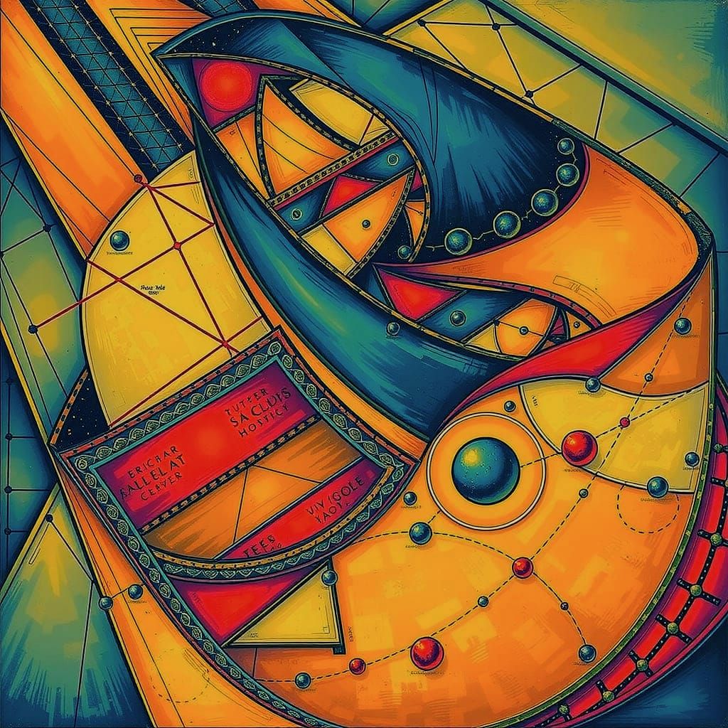 Abstract Mathematical Curves and Spirals in Digital Art