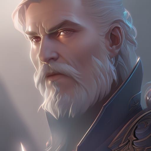 Dynamic Portrait of an Epic Dungeon Master in Triadic Colors