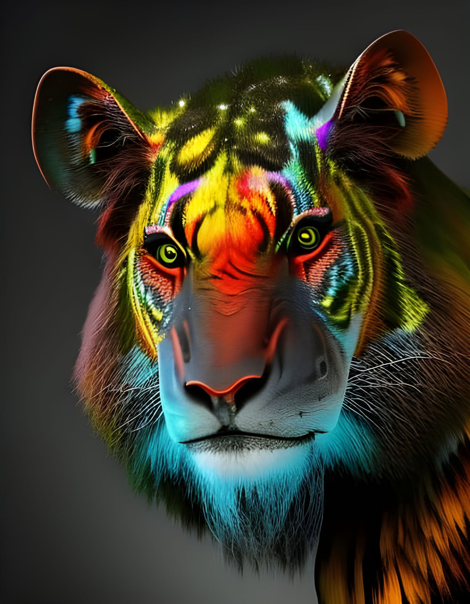 Ethereal Fantasy Troll Amidst Jungle Ruins in Stormy Water