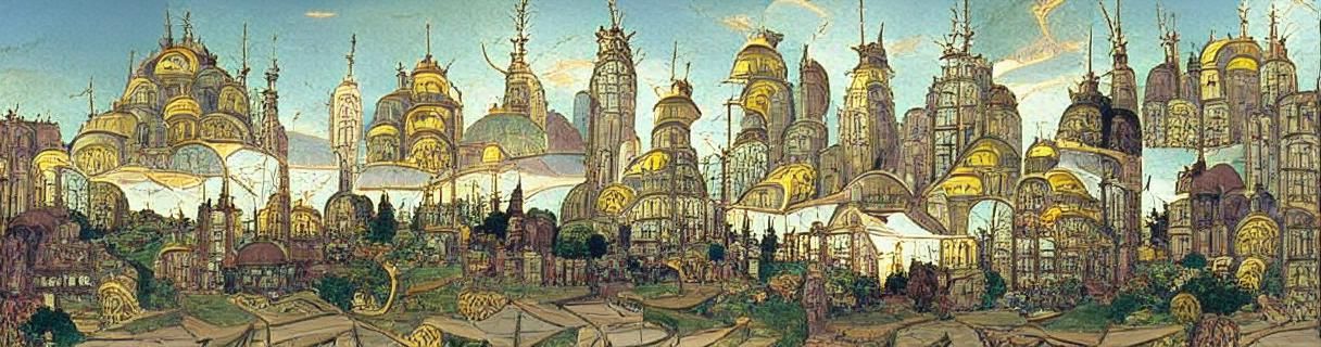Majestic Byzantine Inspired City Under Vibrant Sunset