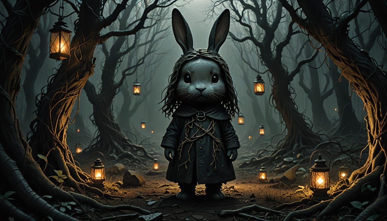 Miffy Transformed into a Dark, Sinister Rabbit in a Haunting...