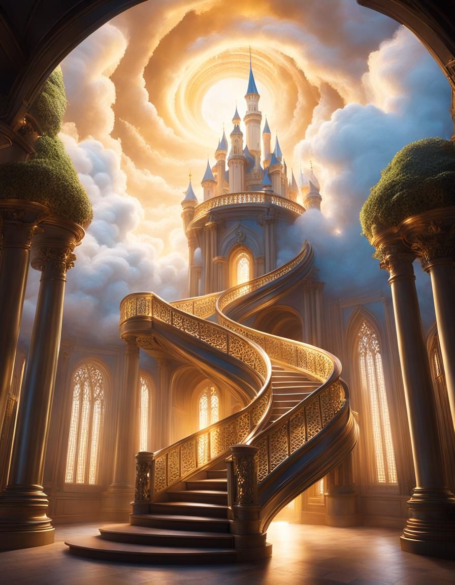 Whimsical Fairytale Castle Ascends Cloud Citadel