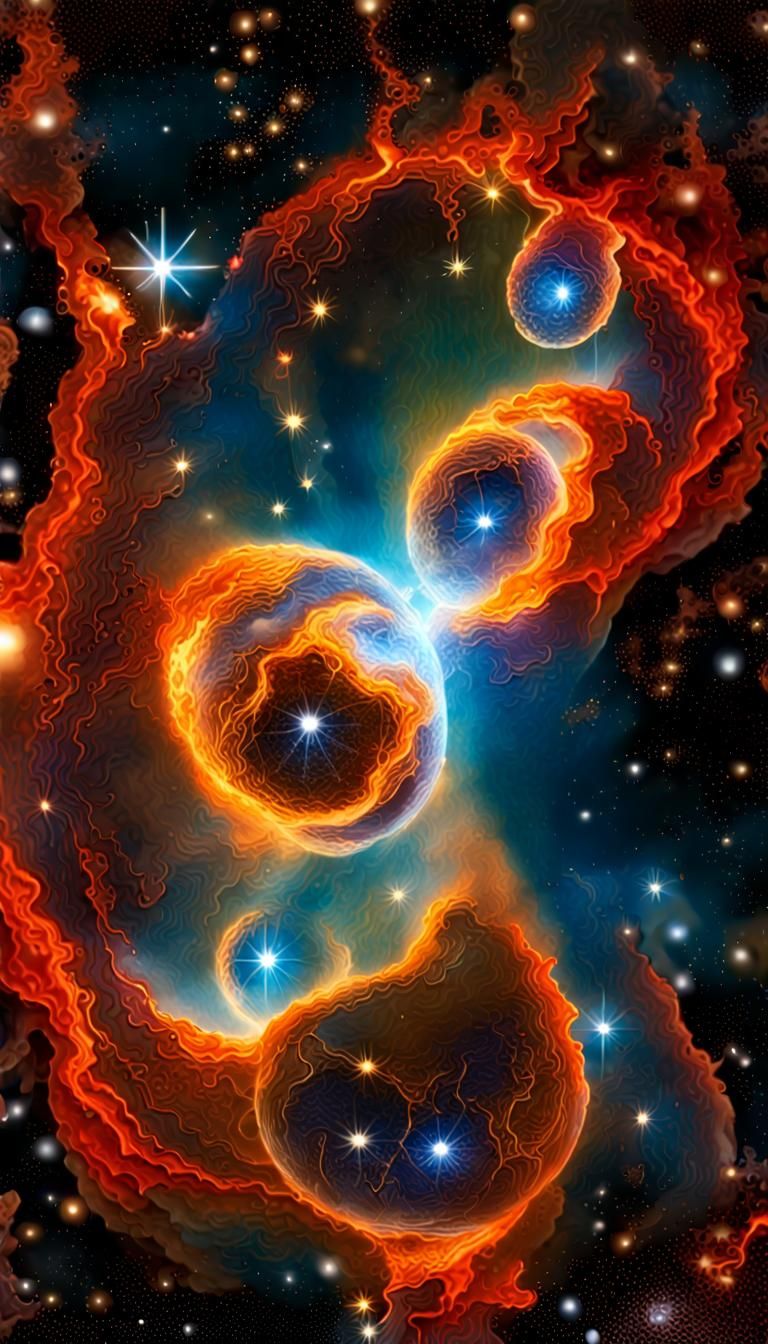 Biologically Reflective Stellar Formation: Digital Illustrat...