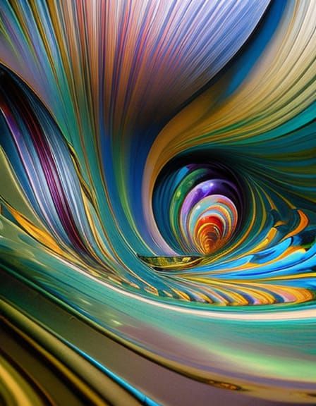 Ethereal Galactic Oil Painting with Iridescent Gradient