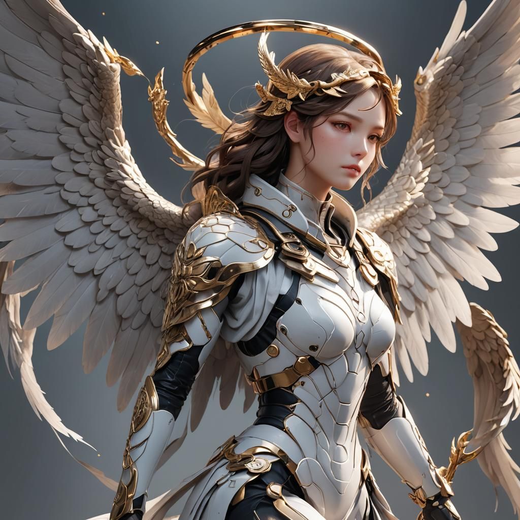 Snake with Angelic Wings and Divine Halo in Hyper-Realistic...