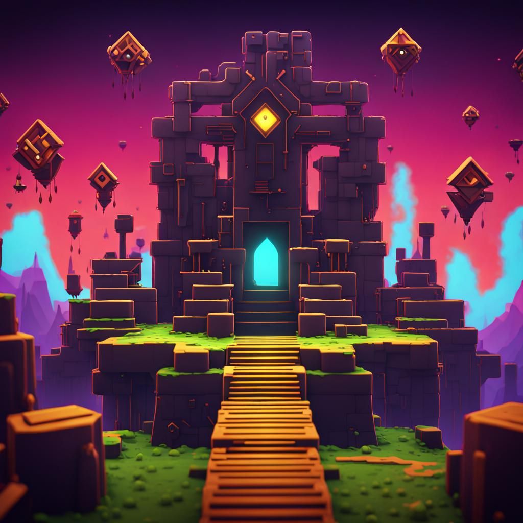 Surreal Fantasy Landscape in Deep Colors and Intricate Detai...