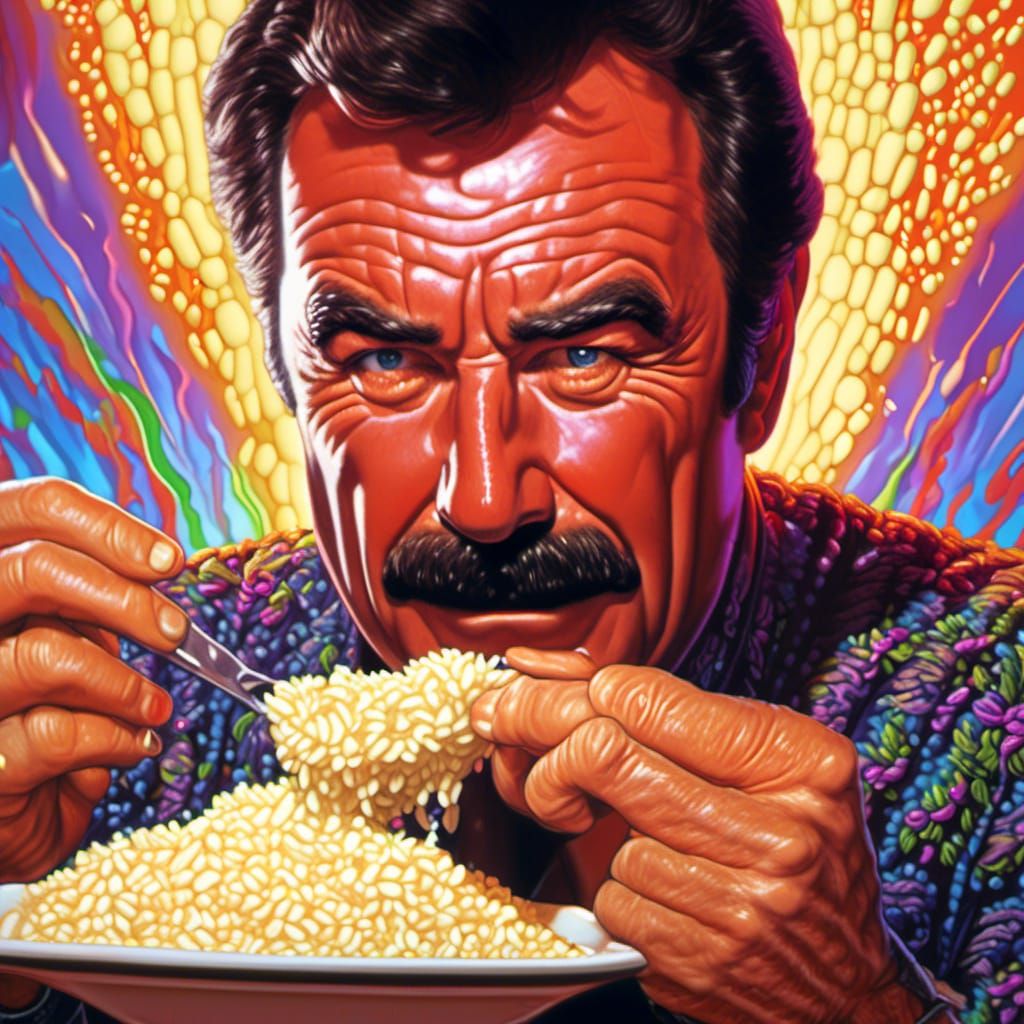 Tom Selleck Eating Rice