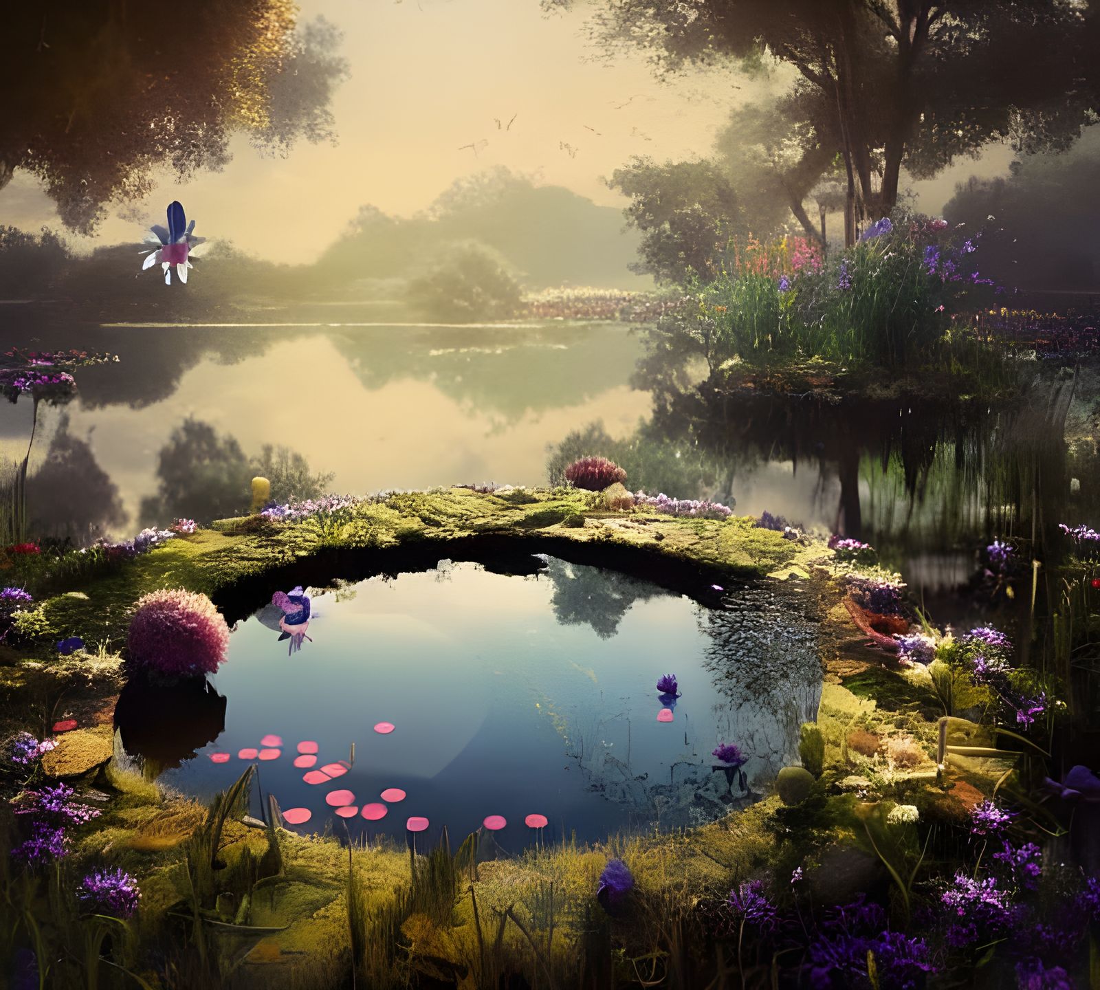 Ethereal Portal in a Dream Pond