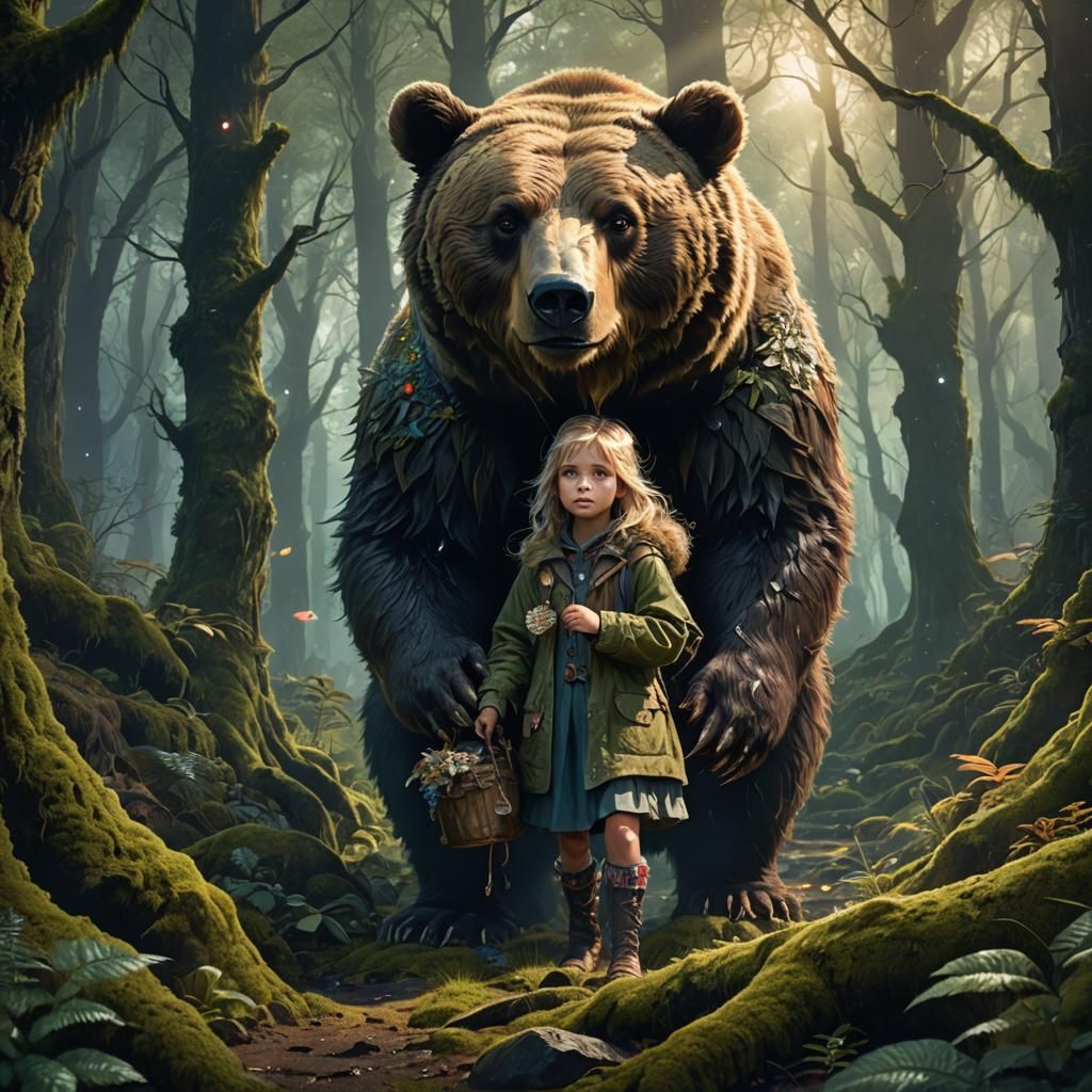 Two Souls Walking Together in a Magical Forest