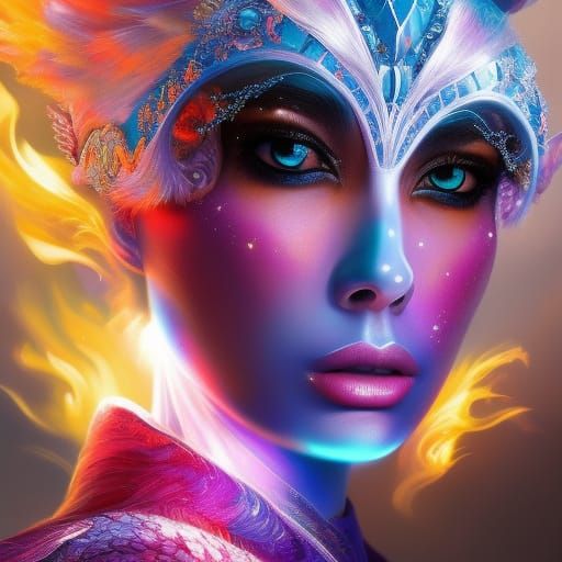 Surreal Goddess of Frost and Flame