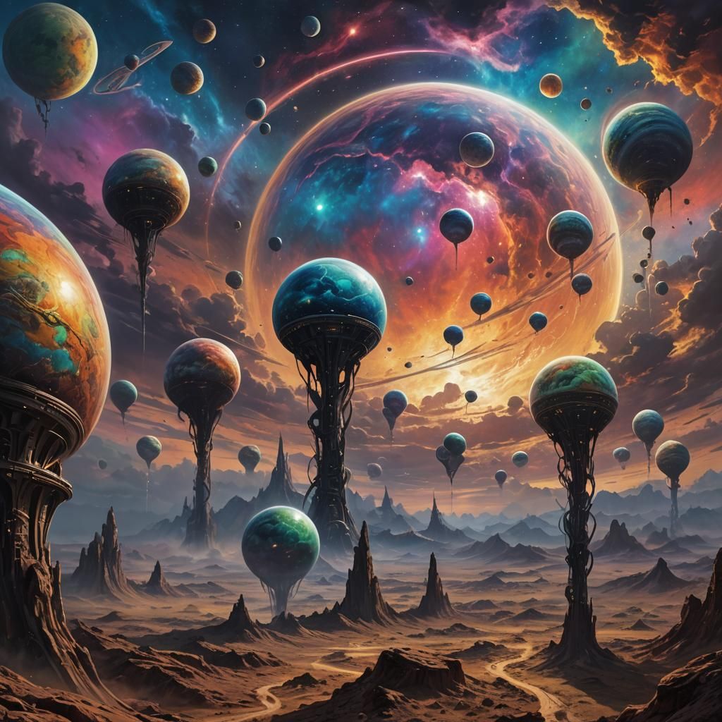 Surreal Alien Worlds in a Cosmic Landscape