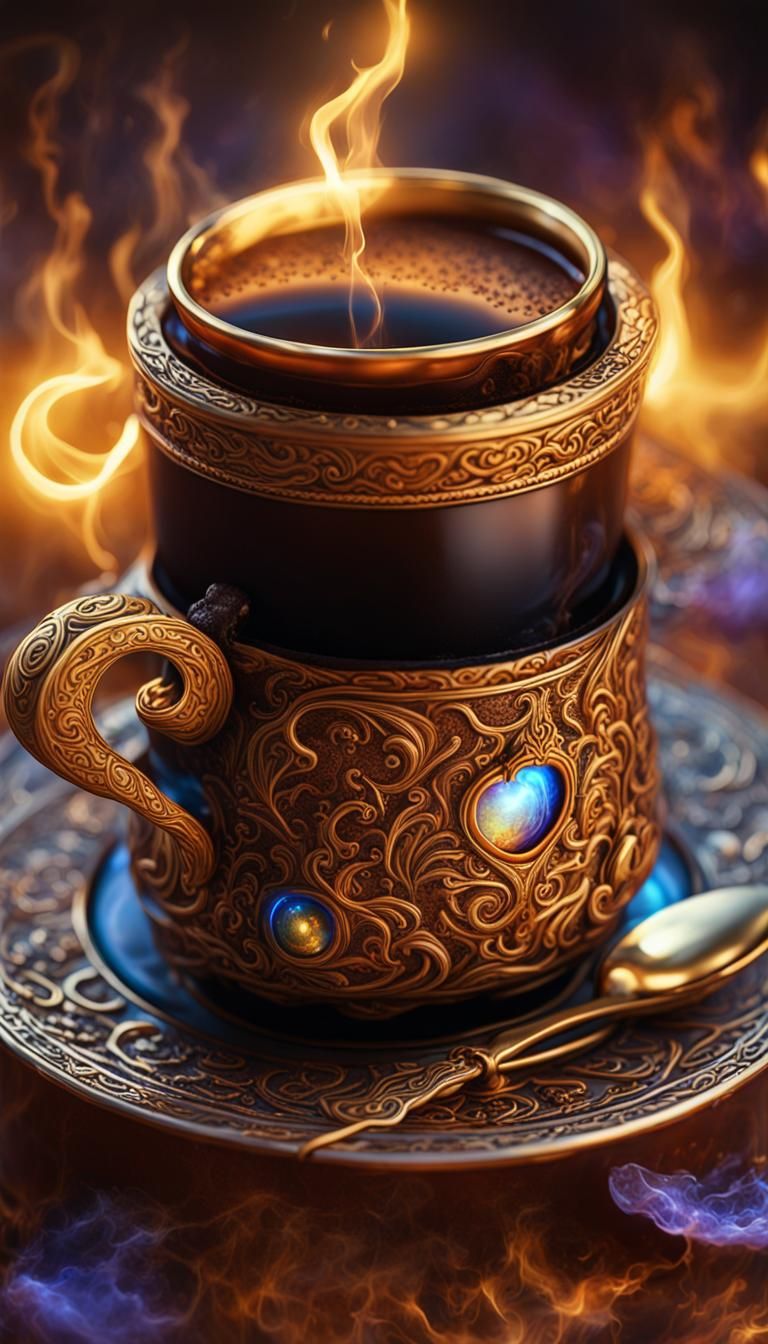 Ethereal Turkish Coffee in Cosmic Elegance