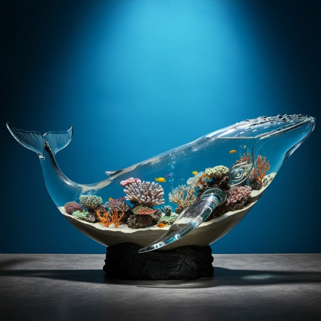 Underwater Aquarium in the Shape of a Humpback Whale