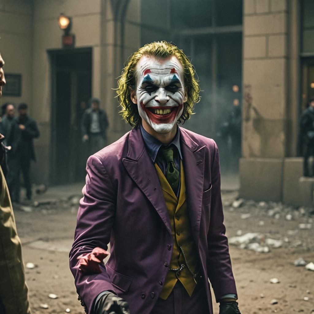 The Joker's Maniacal Laughter in Cinematic Splendor
