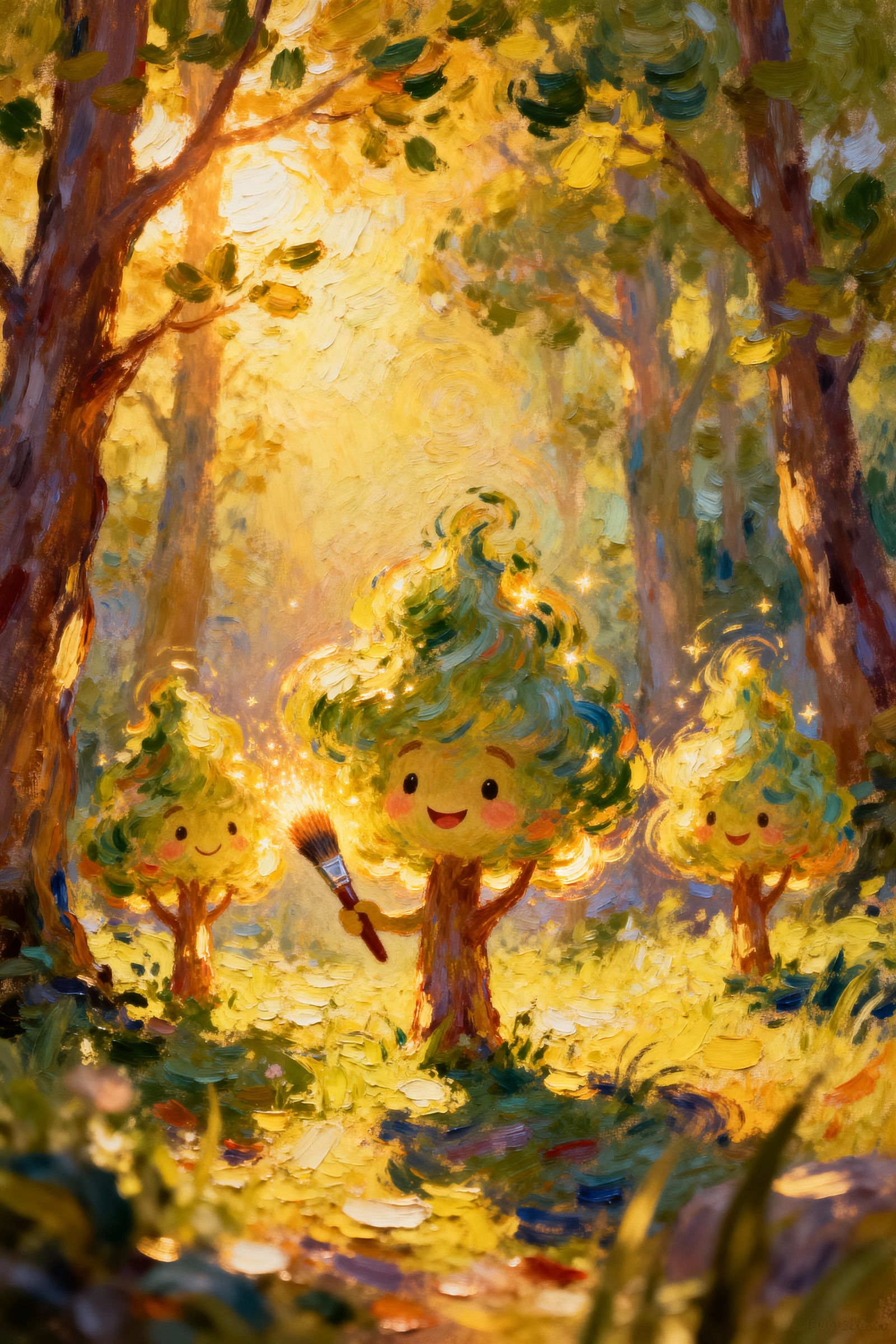 Bob Ross Painting Comes Alive with Magical Brushes