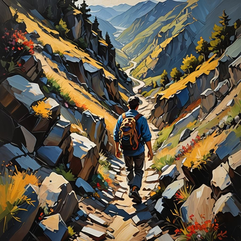 A Determined Figure Takes a Step Forward in a Vibrant Expres...