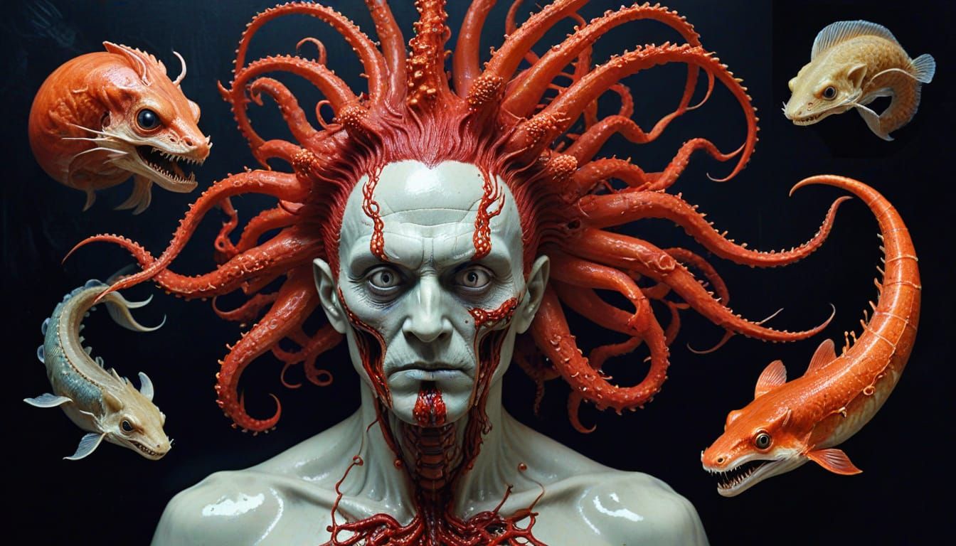 Horrific Calamari Geisha Mutant: A Surreal Vision