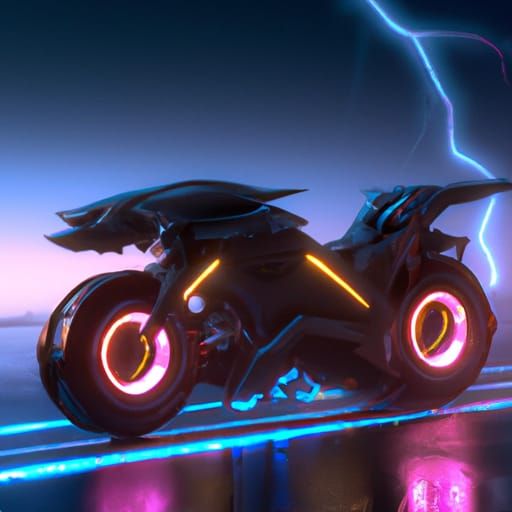 Cyberpunk Cycle Sprints Through Futuristic Cityscape
