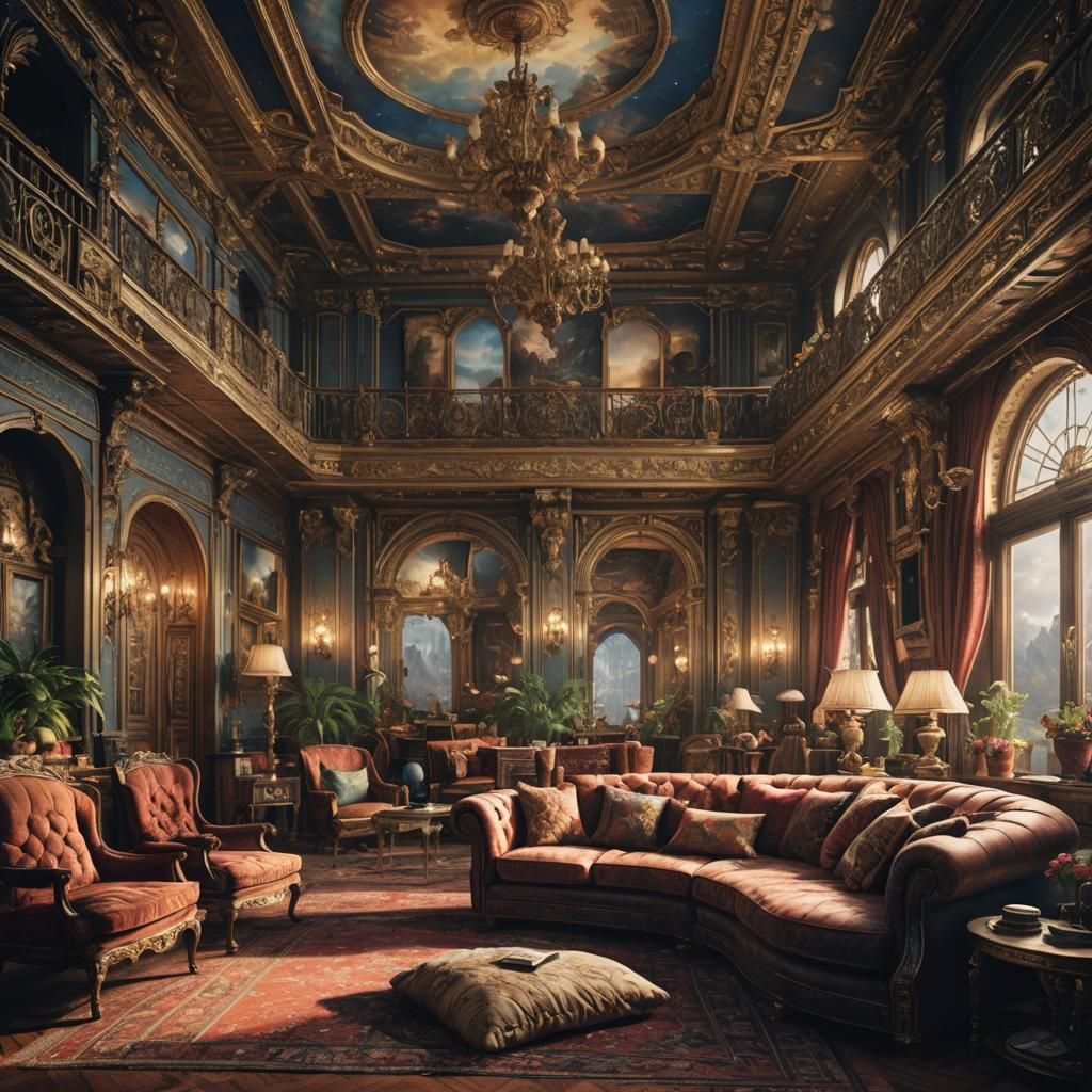Epic Cinematic Maximalist Couch Scene