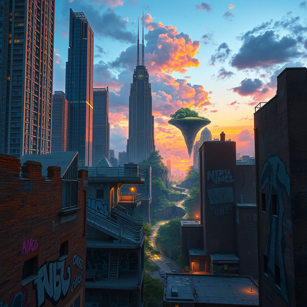Surrealist Cityscapes Unfold at Dusk