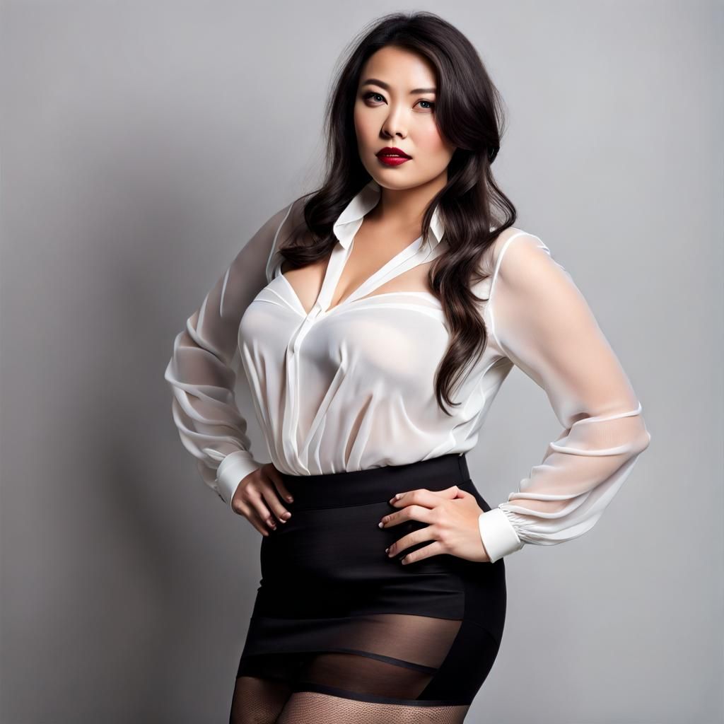 Alluring Female Form in a Sultry White Outfit