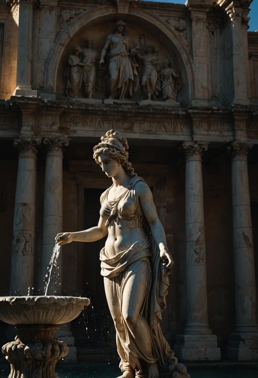 Ancient Roman Goddess in Heavenly Attire