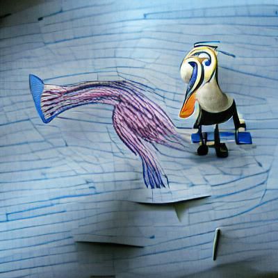 Nigel The Pelican from "Finding Nemo" child's drawing