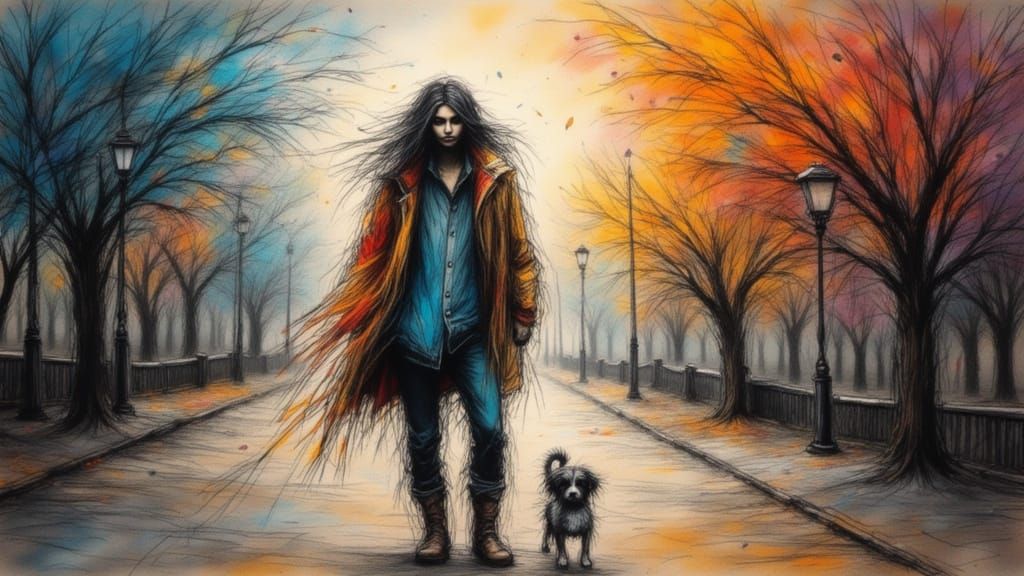 Mysterious Woman Approaching in LoRA Style