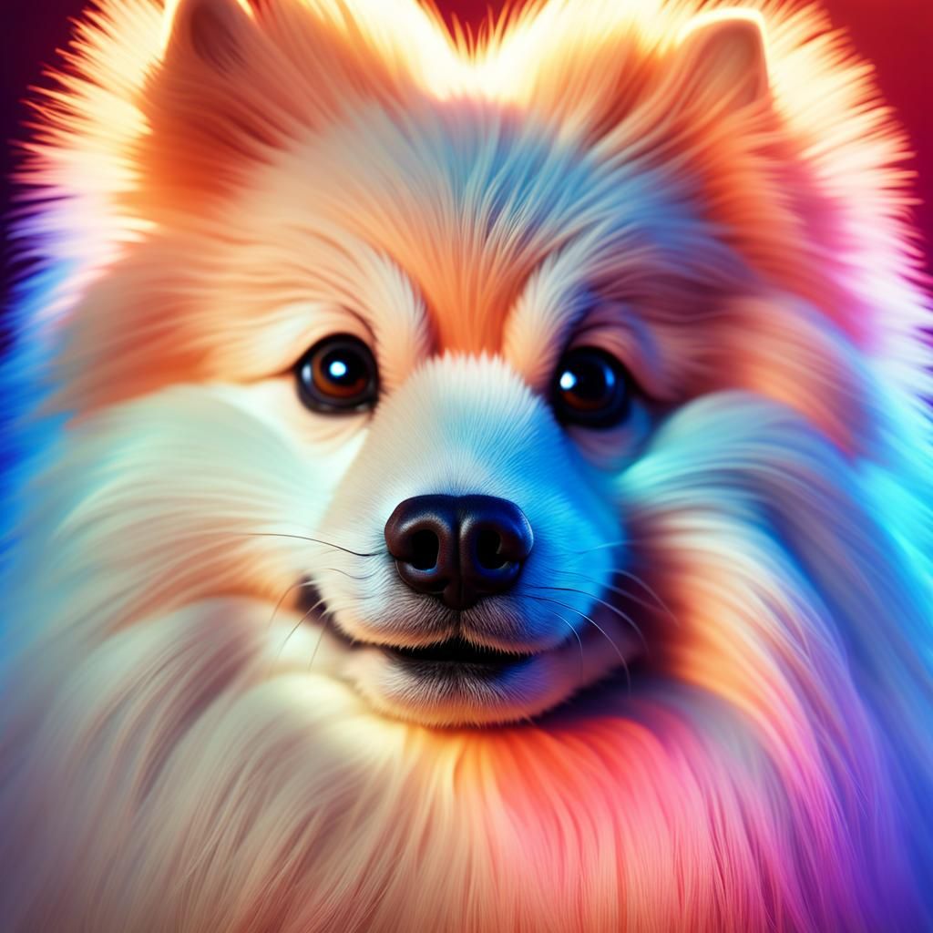 Vibrant Pomeranian in Cinematic Lighting
