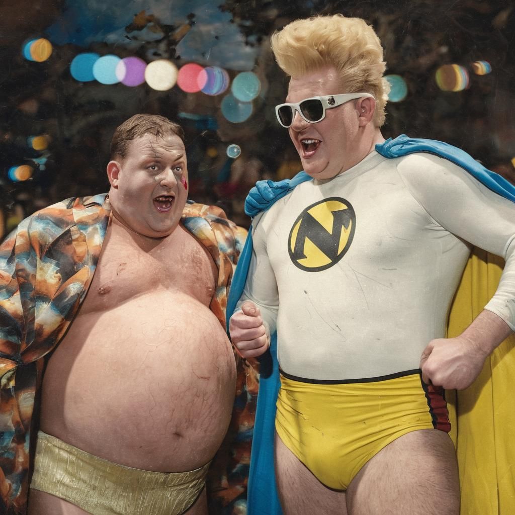 Vintage Wrestling Poster: Luther Screams Meets Googan the Li...