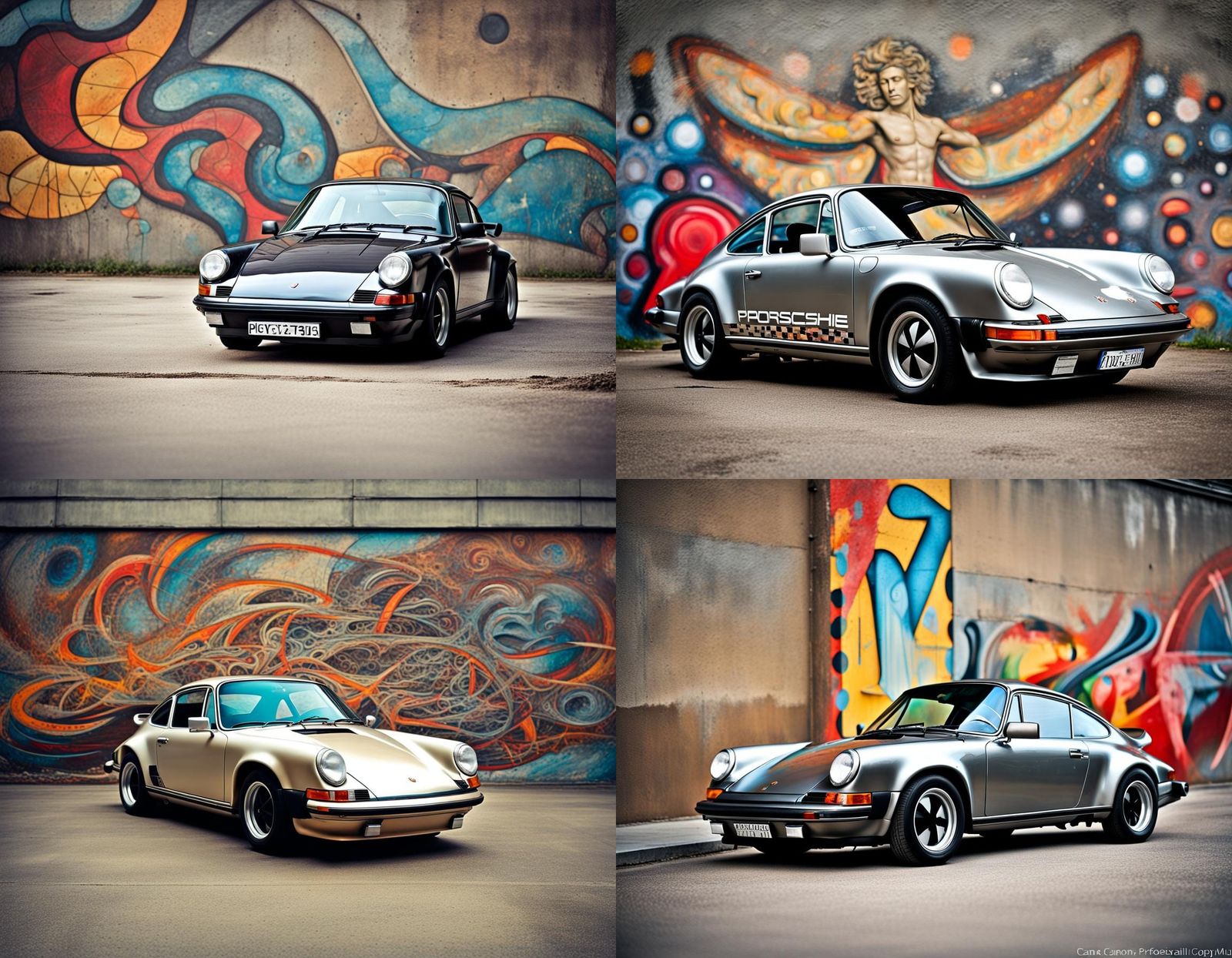 Cosmic Dystopian Porsche: A Surreal Tribute to the 1977 911