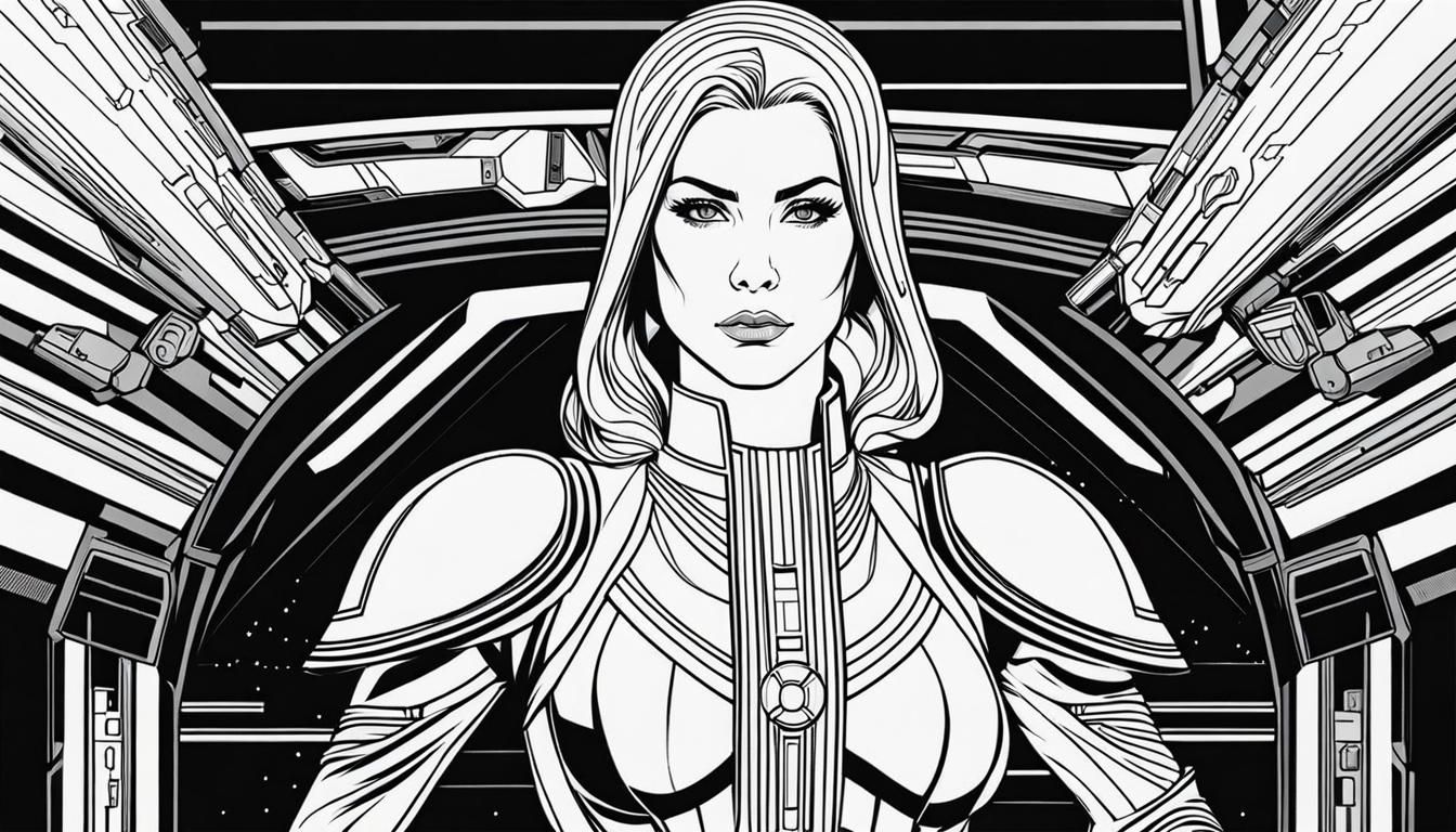 Star Wars Sith Warrior in Hyperrealistic Line Art