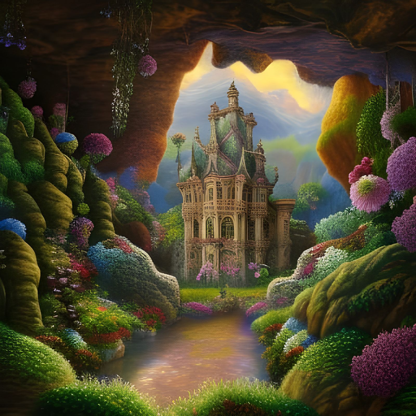 Magical Blooming Castle of Whimsy and Wonder