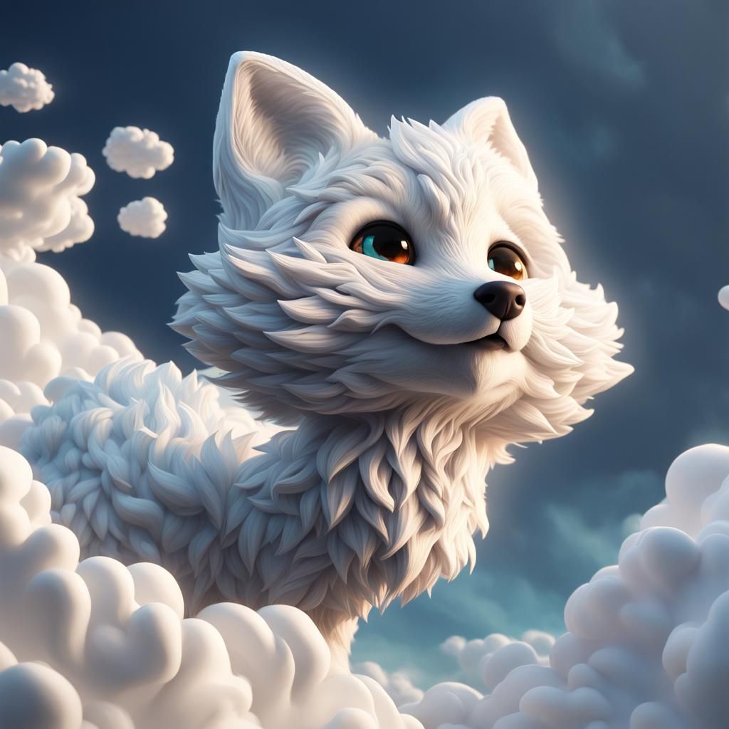 Photorealistic Cloud Fox: Masterpiece of CGI Art