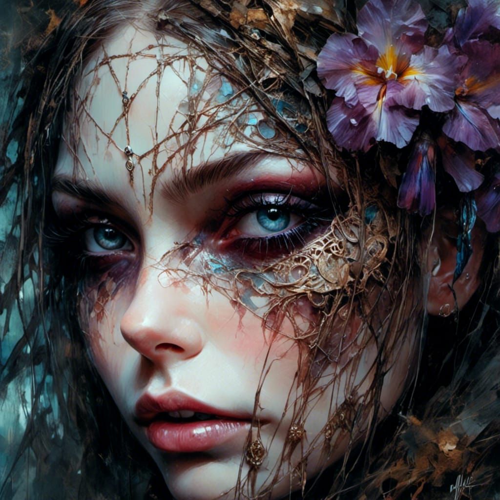 Macabre Wild Child Portrait in Vibrant Twilight Colors