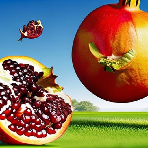 Pomegranate Tennis Ball Explodes in a Burst of Color