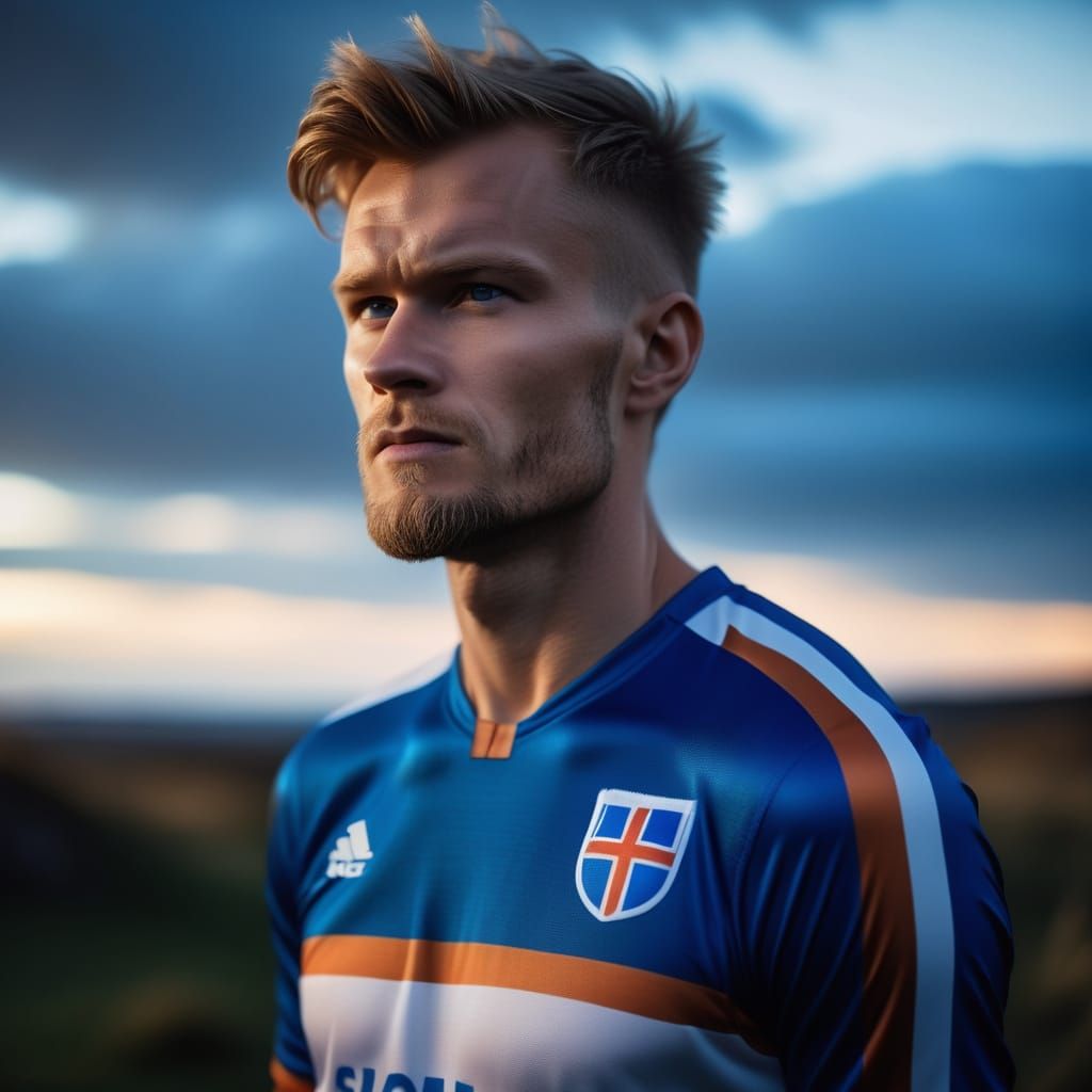 Realistic Soccer Player Portrait in Earthy Tones