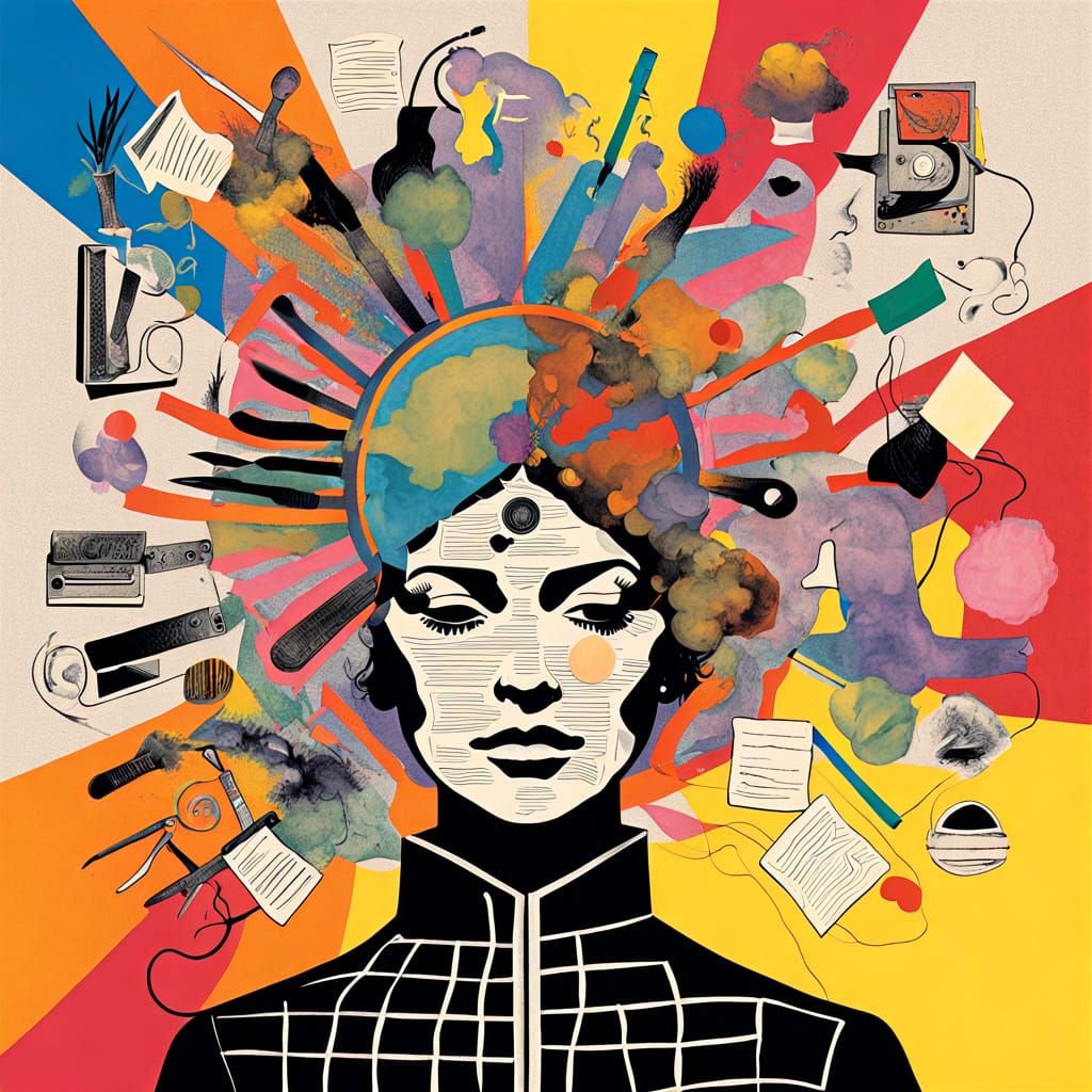 Surreal Brainwash Mural: Joyful Chaos in Pop Art Style