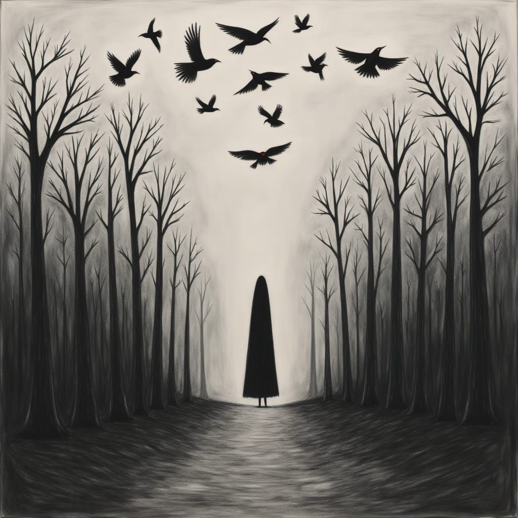 Misty Wasteland with Lone Figure