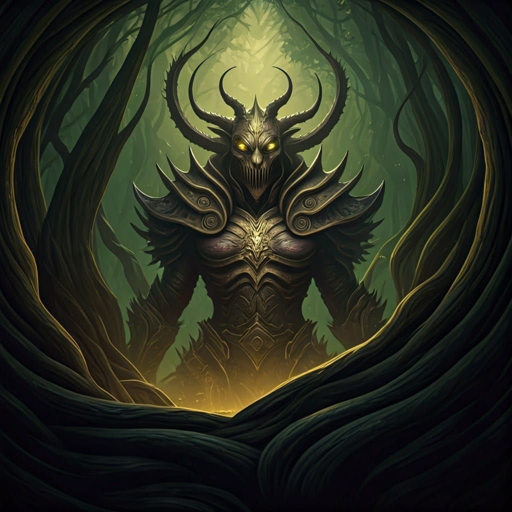 Dark Fantasy Realm in Epic Cyberpunk Style