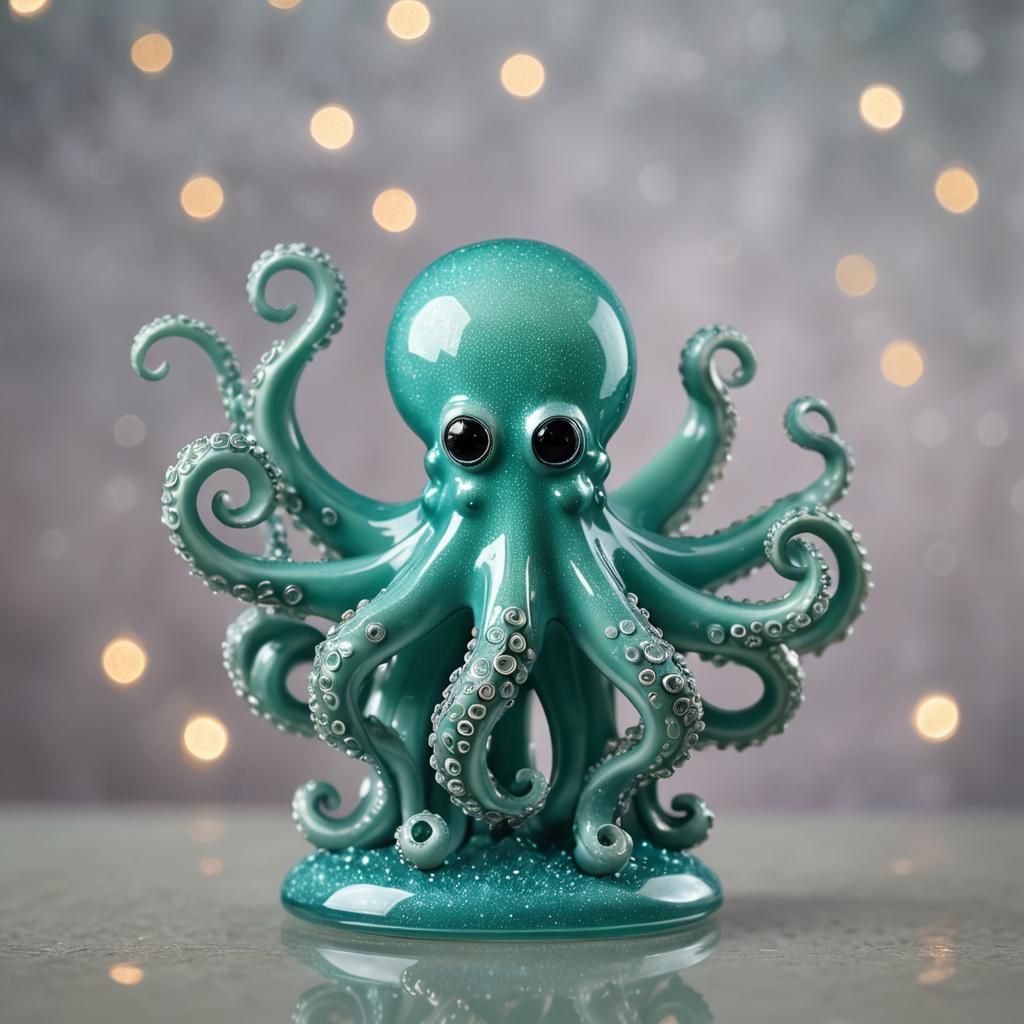 Delicate Tiffany Blue Octopus Figurine