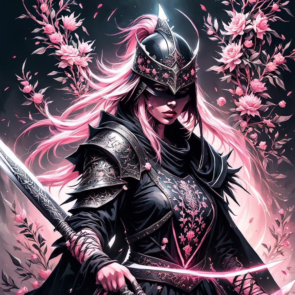 Battle-Hardened Warrior in Elegant Embroidered Armor