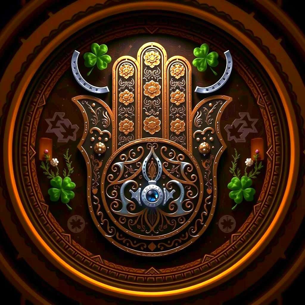 Surreal Hamsa Interwoven with Good Fortune