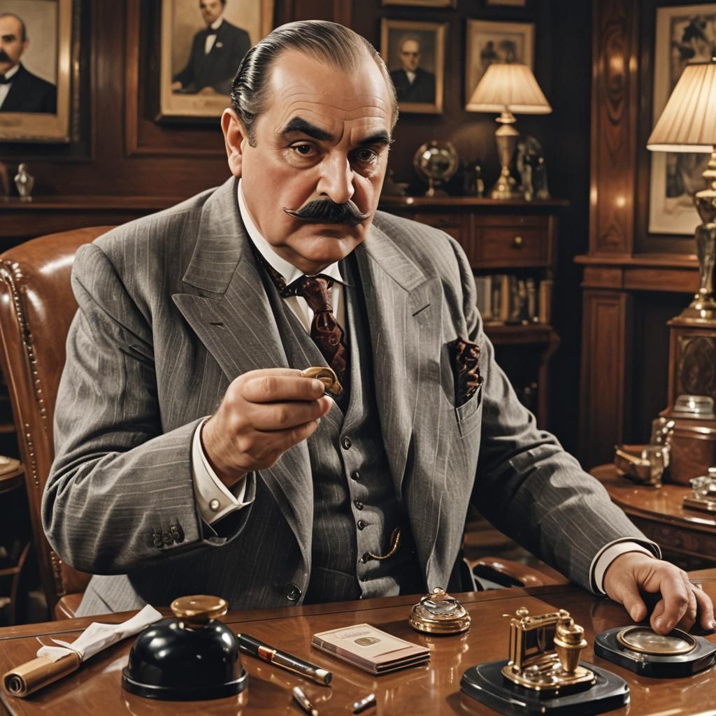 Ultra Realistic Art Deco Detective in Luxurious Living Room