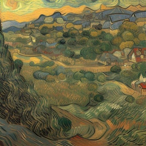 Where's Wally (Waldo) in Van Gogh Style