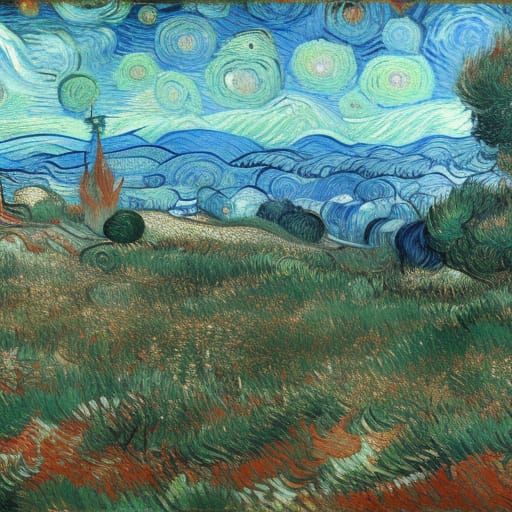 Where's Waldo in Van Gogh Style
