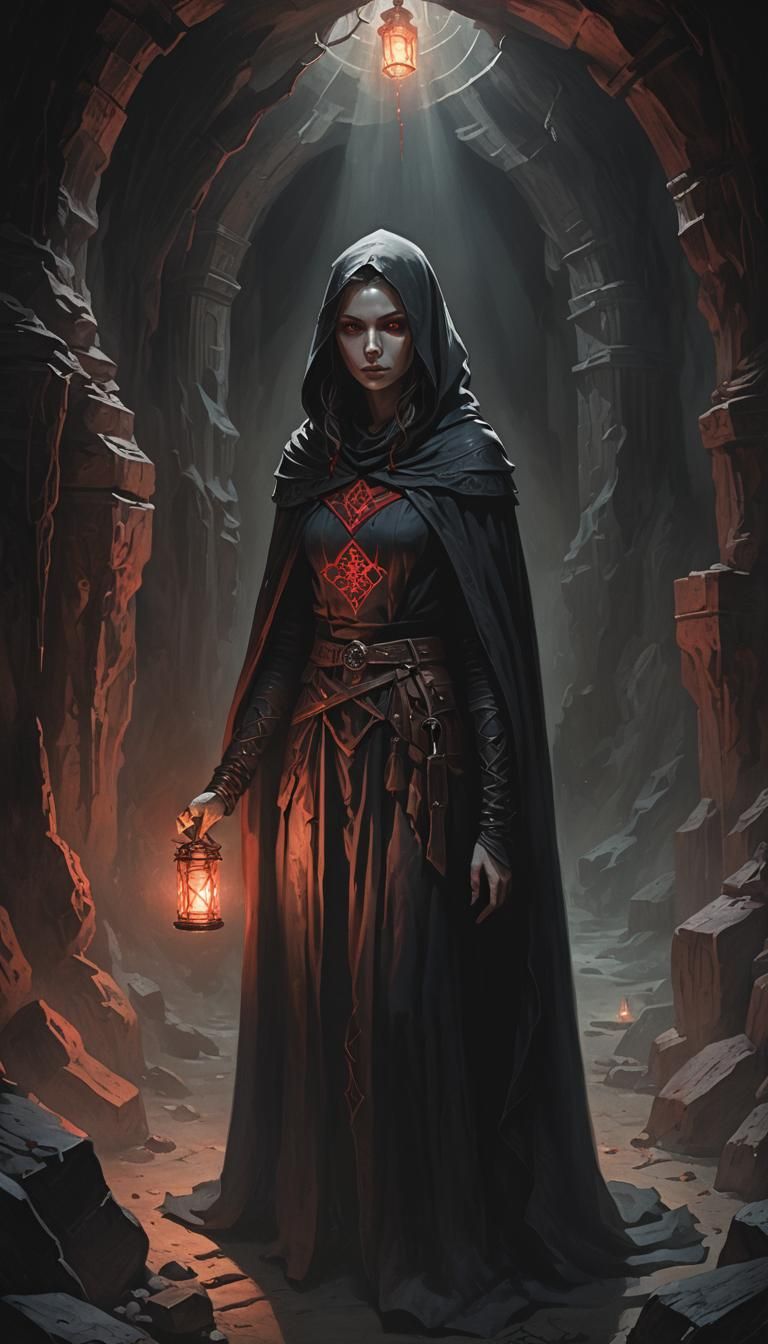 Mystic Sorceress in Shadows